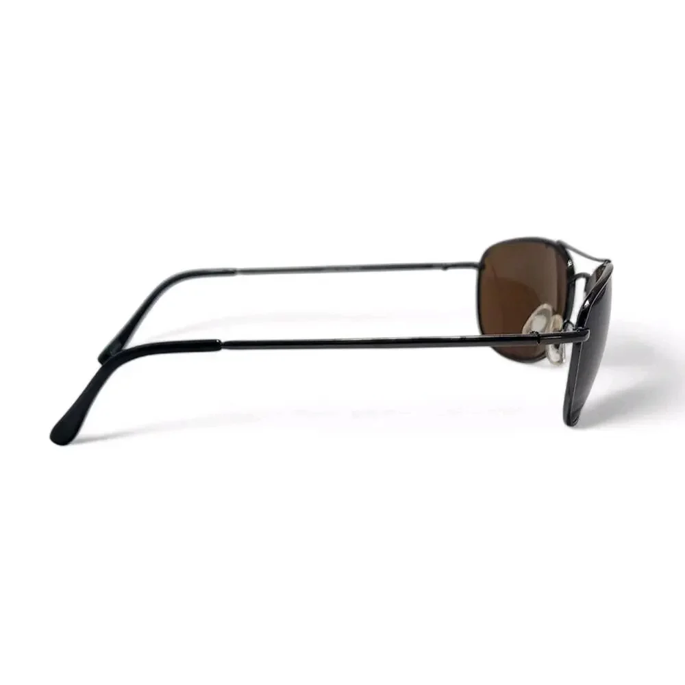 Zoom Sun Sport Metal Sunglasses 09077 Wrap Around Brown Aviators - Men's/Unisex